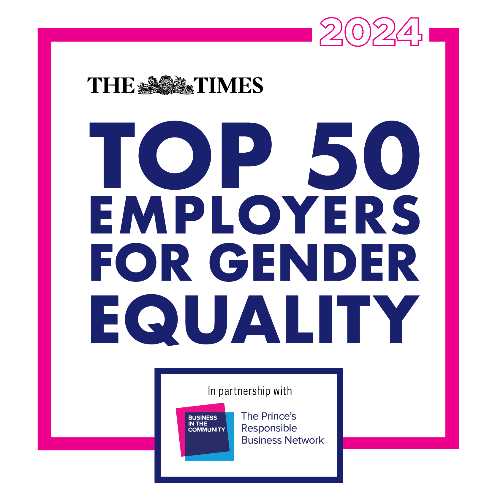 Top 50 employers for gender equality